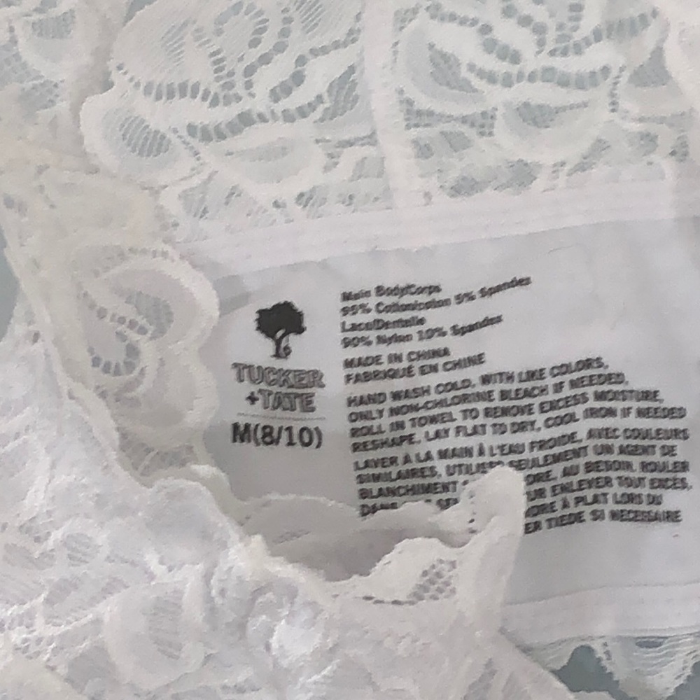 2 Tucker and Tate Kids Bralette Cotton Spandex White Lace - Picture 3 of 6